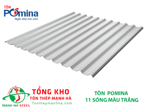 Tôn Pomina 11 sóng màu trắng