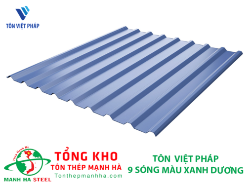 Tôn Việt Pháp 9 sóng màu xanh dương