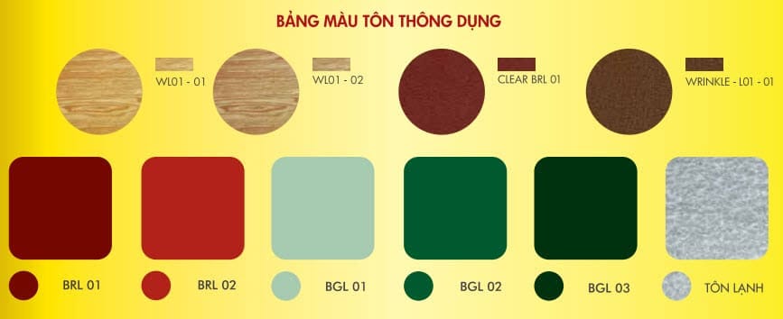 Bảng màu tôn vân gỗ Hoa Sen