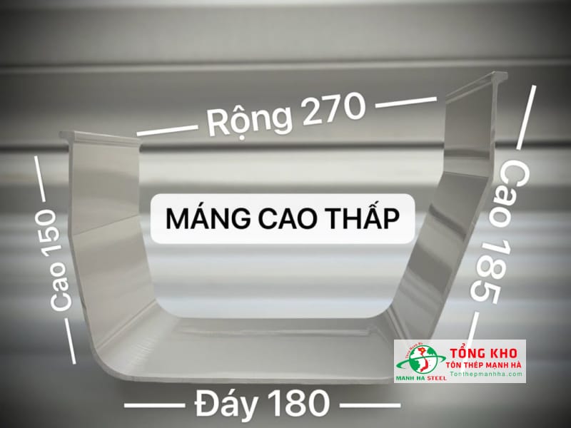 Máng xối cao thấp