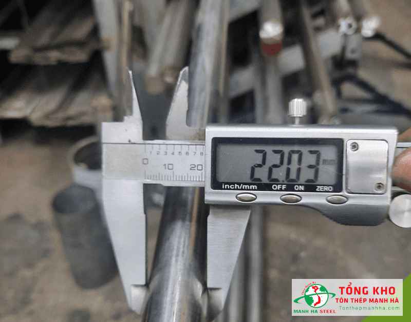Kích thước ống inox phi 22,2