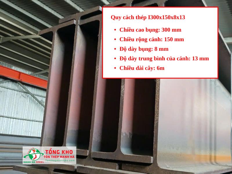 Quy cách thép I300x150x8x13