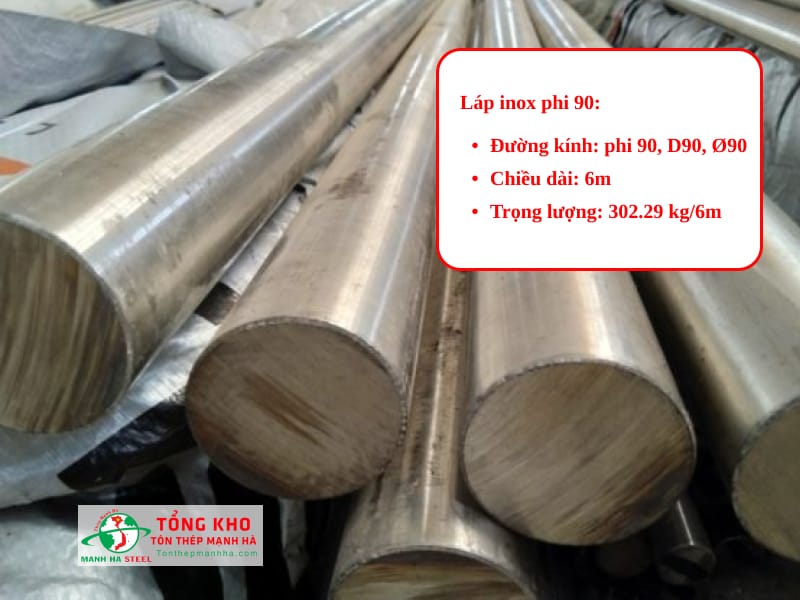 Thông số kỹ thuật láp inox phi 90