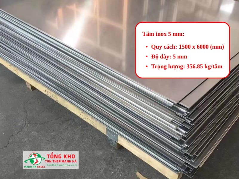 Thông số kỹ thuật tấm inox 5 mm