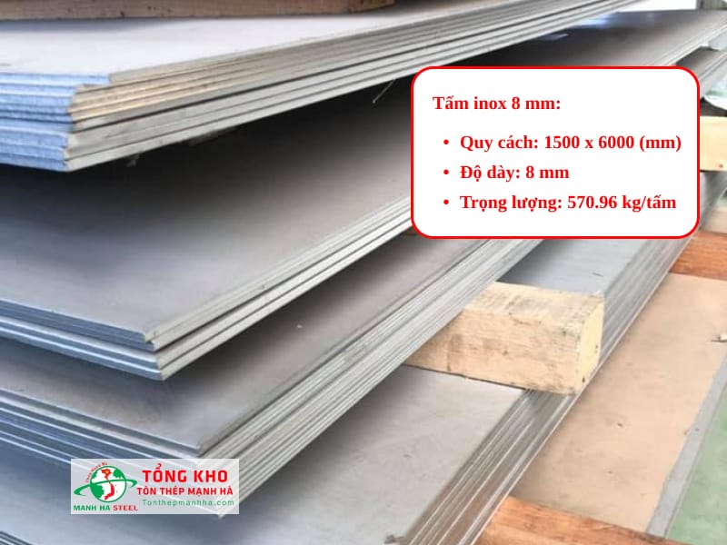 Thông số kỹ thuật tấm inox 8 mm