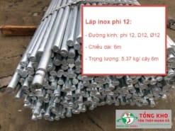 Thông số kỹ thuật láp inox tròn trơn phi 12
