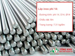 Thông số kỹ thuật láp inox tròn trơn phi 14