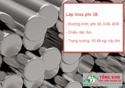 Thông số kỹ thuật láp inox tròn trơn phi 38