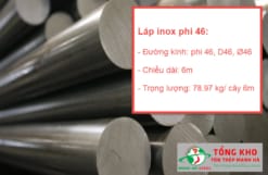 Thông số kỹ thuật láp inox tròn trơn phi 46