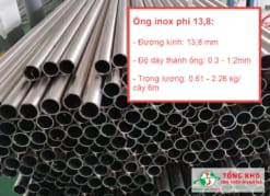 Thông số kỹ thuật Ống inox phi 13,8