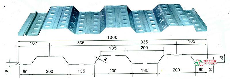 Quy cách tôn sàn deck H50W1000