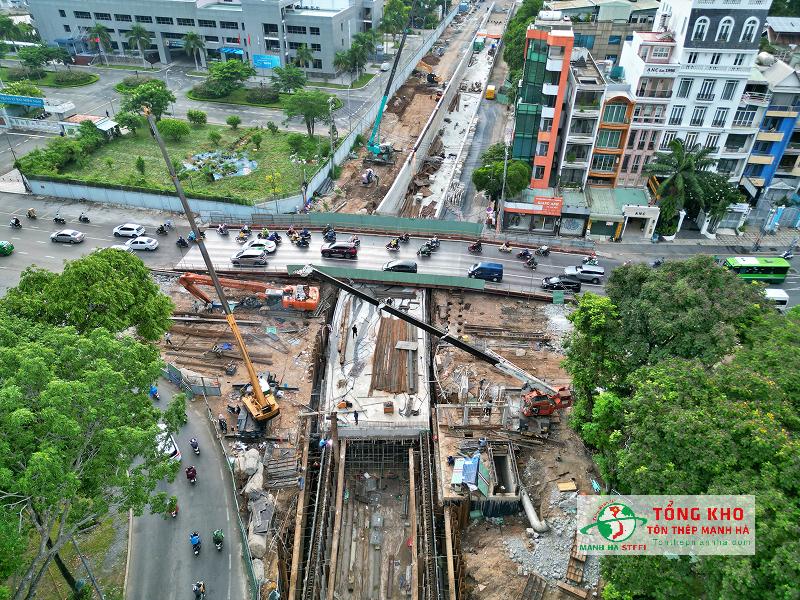 Dự án xây dựng hầm chui giải quyết tắc đường ở cửa ngõ Tân Sơn Nhất thi công làm nhu cầu thép hình tại Quận Tân Bình tăng cao