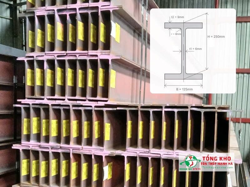 Quy cách thép I250 Posco - I250x125x6x9