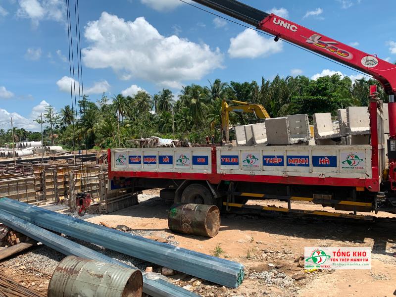 Cung cấp 68 cây thép hình V75 dày 6ly An Khánh mạ kẽm cho công trình gia công kết cấu mái nhà kho tại thị trấn Cần Thạnh, Huyện Cần Giờ