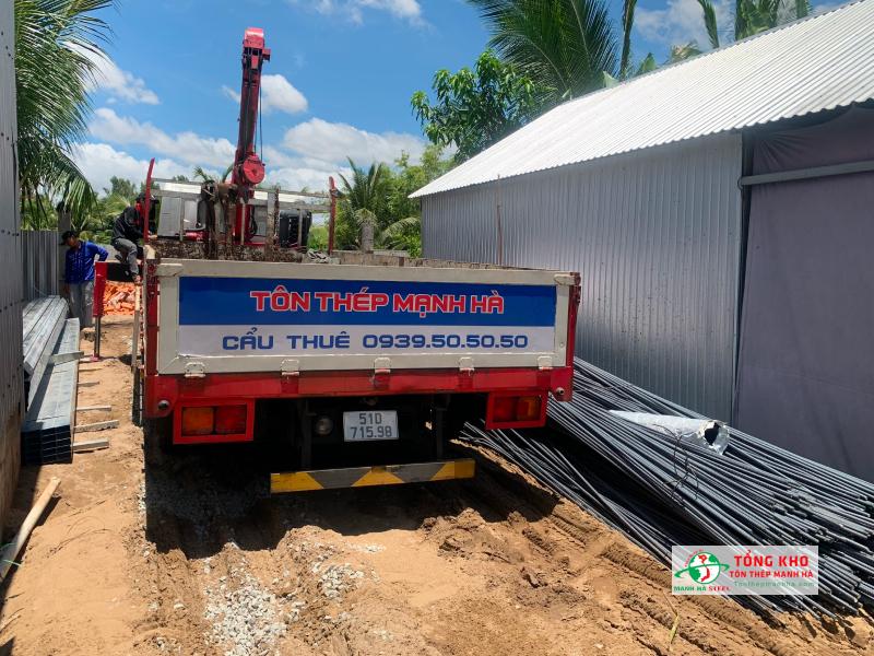 Giao 3 tấn thép Pomina D16 CB400-V cho công trình biệt thự tại xã Phong Phú