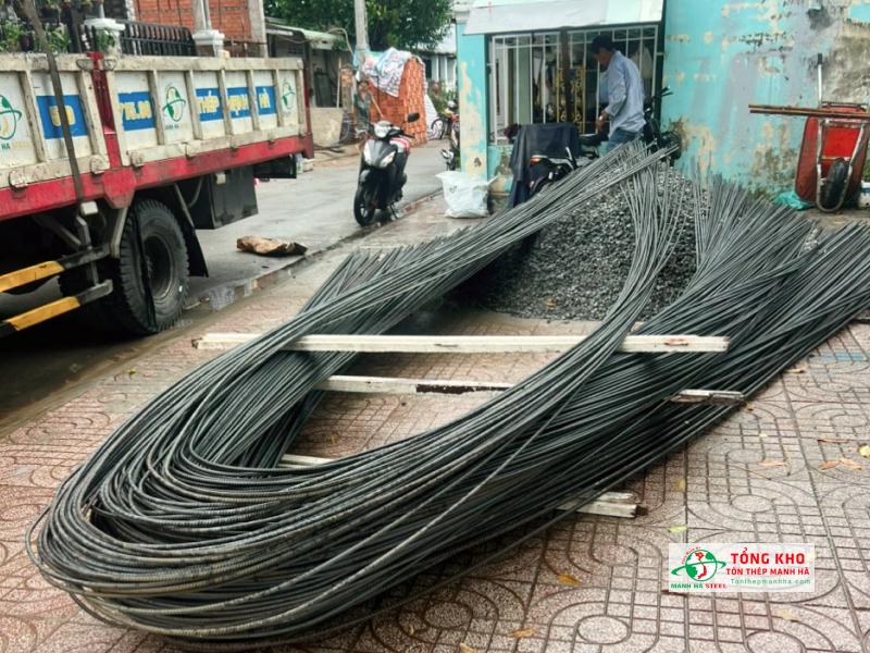 Giao 1.2 tấn thép Pomina D16 cho công trình nhà ở tại Cần Giờ