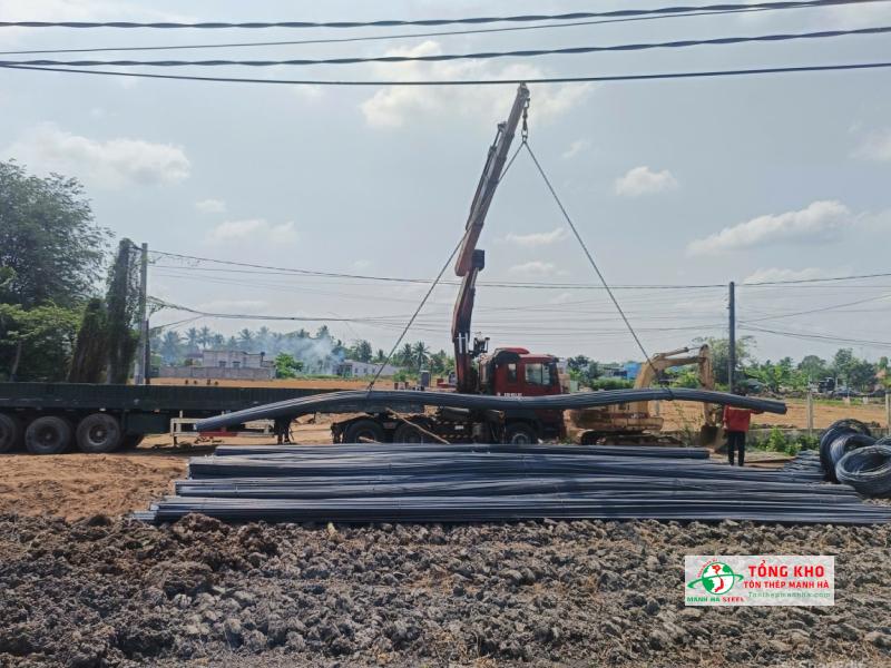 Giao 60 tấn thép xây dựng Pomina giao công trình Trạm Điện 500kV tại Tây Ninh