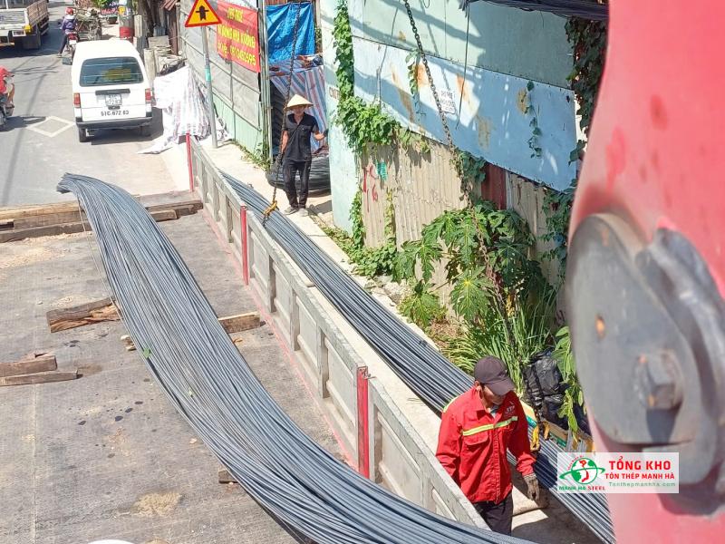 Thép Việt Nhật D16 – 2.2 tấn cung cấp cho công trình chung cư tại khu vực Bến Vân Đồn, Quận 4