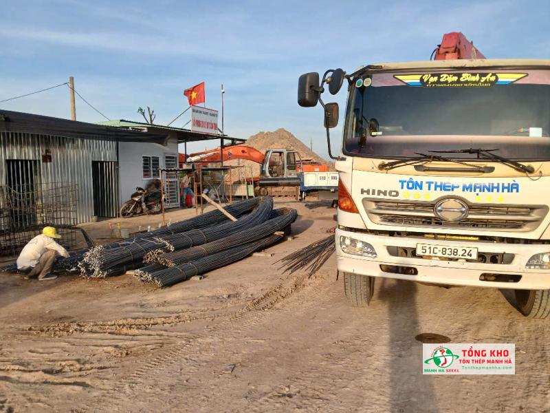 20 tấn thép Việt Nhật D16 CB400-V giao công trình nhà xưởng tại KCN Trảng Bàng, Tây Ninh