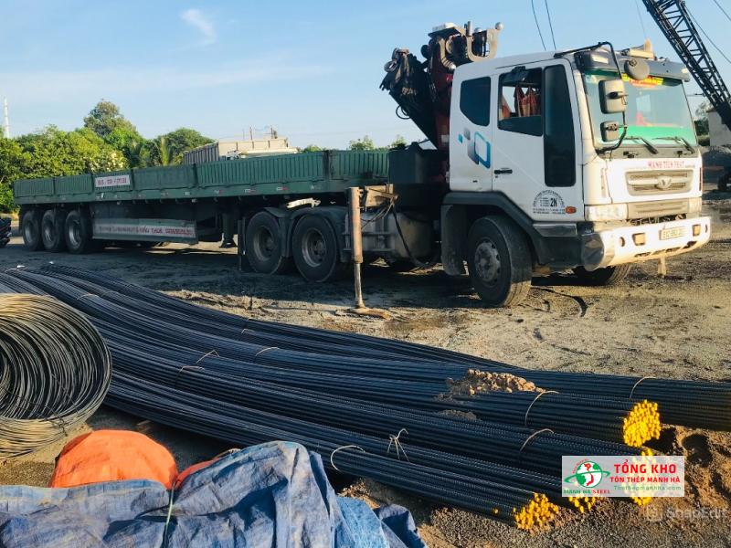 12 tấn thép Việt Nhật D20, D25 giao nhà xưởng tại KCN Tân Hương, Tiền Giang