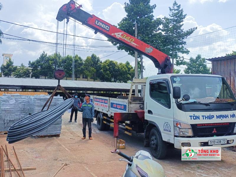 7 tấn thép Việt Nhật D16 giao công trình nhà xưởng tại Phú Mỹ, Bà Rịa – Vũng Tàu