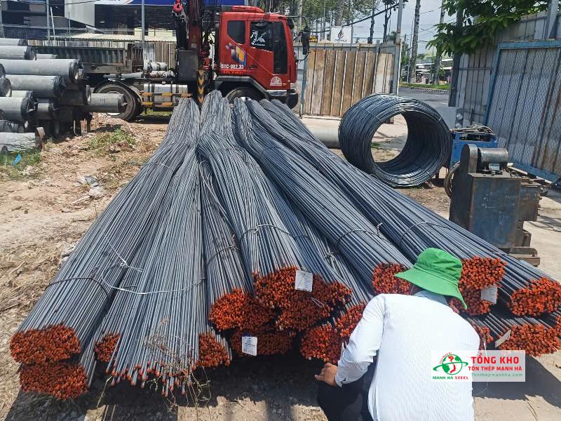 Thép thanh vằn Miền Nam D16 - 32 thường dùng cho công trình cầu đường, bờ kè tại Tiền Giang